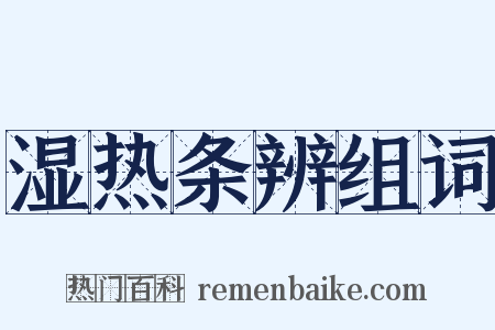 湿热条辨组词是什么意思的图片